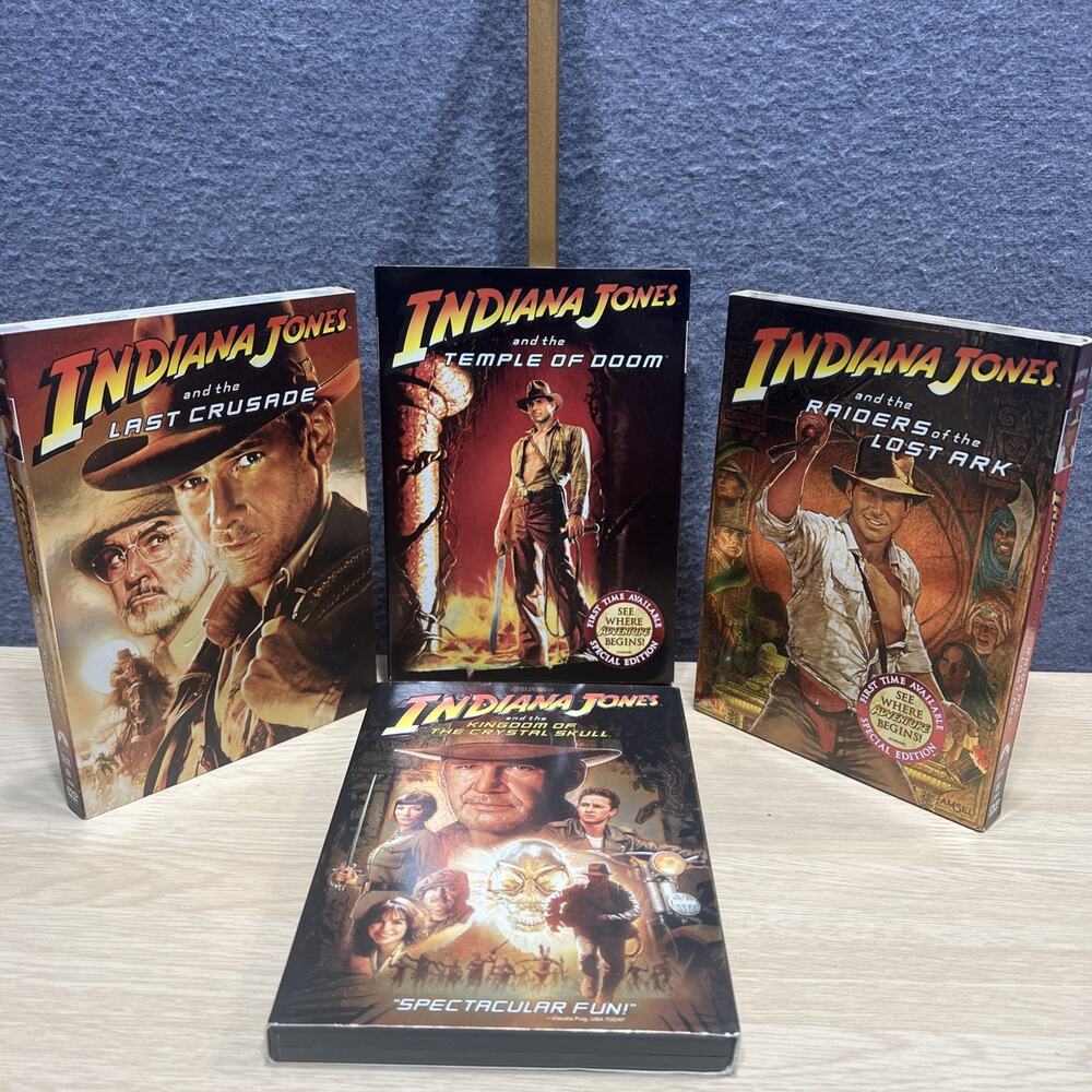 Indiana Jones Series DVD ~ Raiders~Temple~Crusade~Kingdom ~ Lot of 4 1981~2008